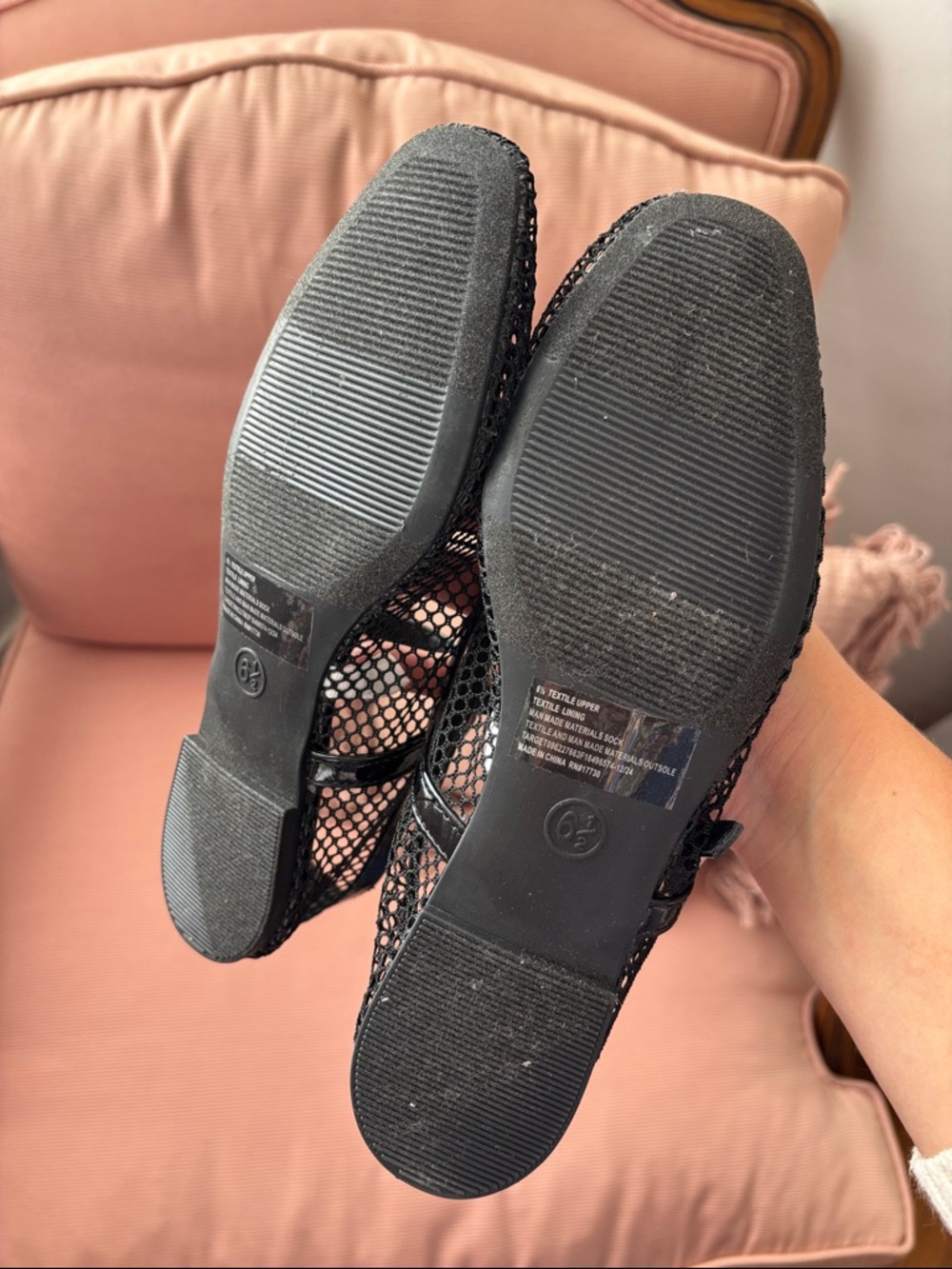 New Black Mesh Mary Jane Flats - A New Day size 6.5 - Picture 4 of 4